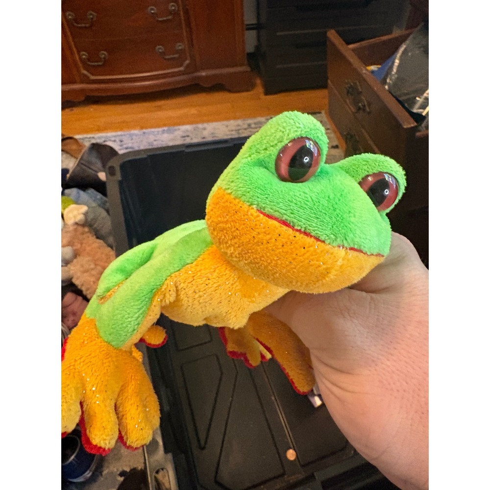 Ganz Webkinz Tree Frog Plush Green Orange Red Stuffed Animal Toy W Logo